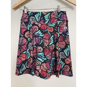 Dona Jo Skort Womens Small Black Multicolor Butterfly Print Athletic Tennis